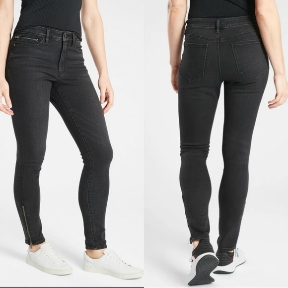 Athleta Sculptek Ultra Skinny Zip Jeans in Carbon Wash Size 2 - Picture 1 of 12